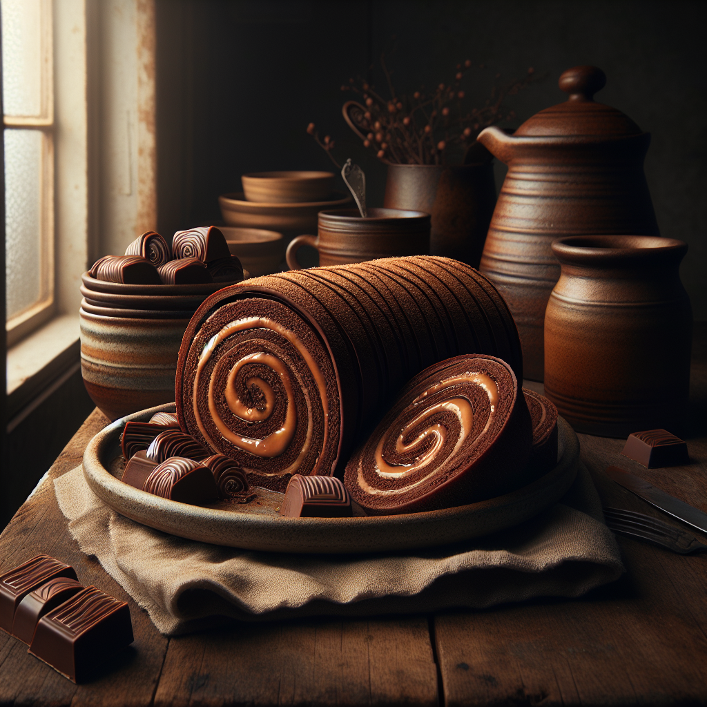 Bolo de Rolo de Chocolate